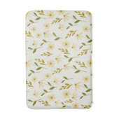 Elegant Daisy Floral Design Ivory Greenery Branch Badmat (Voorkant Verticaal)