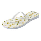 Elegant Daisy Floral Design Ivory Greenery Branch Teenslippers (Schuin)