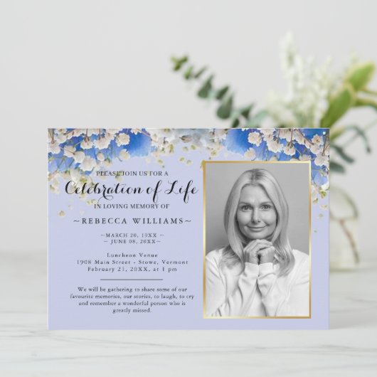 Elegant Daisy Floral Foto's vieren het leven Kaart (Staand voorkant)