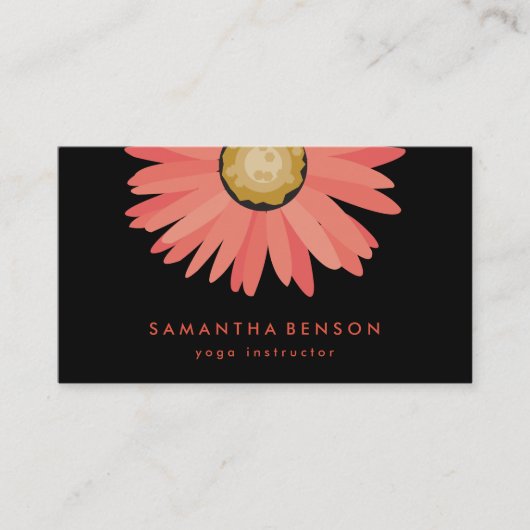 Elegant Daisy Flower Logo Yoga Visitekaartje (Voorkant)