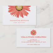 Elegant Daisy Flower Logo Yoga Visitekaartje (Voorkant / Achterkant)
