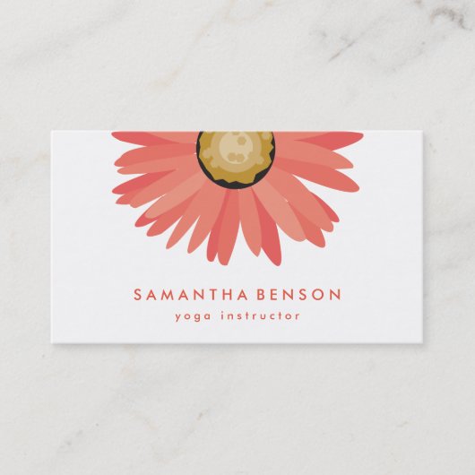 Elegant Daisy Flower Logo Yoga Visitekaartje (Voorkant)