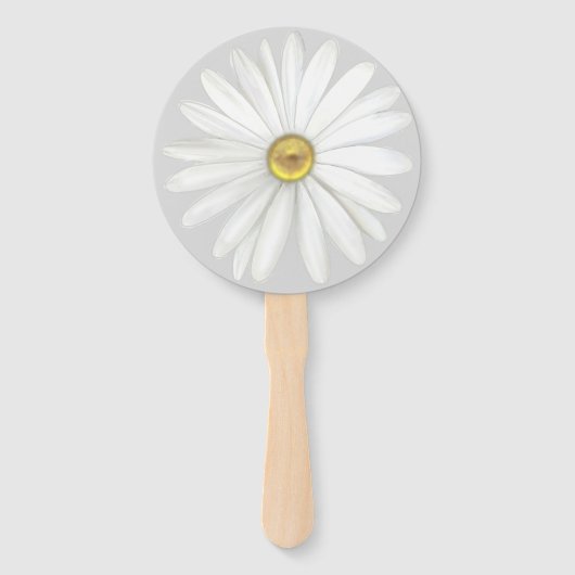 Elegant Daisy Flower on Light Silver Grey Birthday Handwaaier (Voorkant)