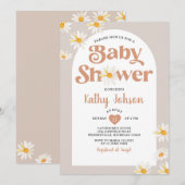 Elegant Daisy Flowers Arch Boho Baby shower Kaart (Voorkant / Achterkant)