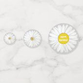 Elegant Daisy Flowers op Light Silver Grey Confetti (Voorkanten)