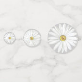 Elegant Daisy Flowers op Light Silver Grey Confetti (Achterkanten)