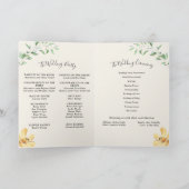 Elegant Daisy Folded Wedding Program Programma (Binnen)