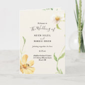 Elegant Daisy Folded Wedding Program Programma (Voorkant)