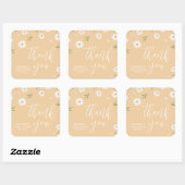 Elegant Daisy Genderneutraal Baby shower Bedankt Vierkante Sticker (Vel)