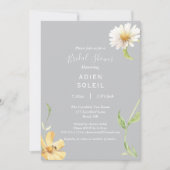 Elegant Daisy | Grauwe bridal Shower Invitation Kaart (Voorkant)