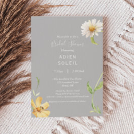Elegant Daisy | Grauwe bridal Shower Invitation Kaart