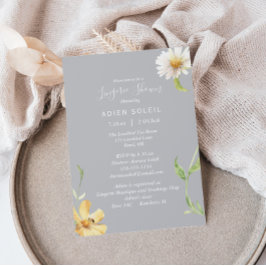 Elegant Daisy | Gray Lingerie Shower Invitation Kaart