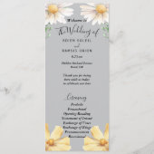 Elegant Daisy | Grijze bruiloft bruidsfeestje Flat Programmakaart (Voorkant)