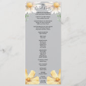 Elegant Daisy | Grijze bruiloft bruidsfeestje Flat Programmakaart (Achterkant)