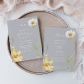 Elegant Daisy | Grijze monogram - alles in één Kaart