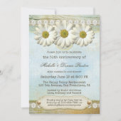 Elegant  Daisy Jubileum Party Invitation Kaart (Voorkant)