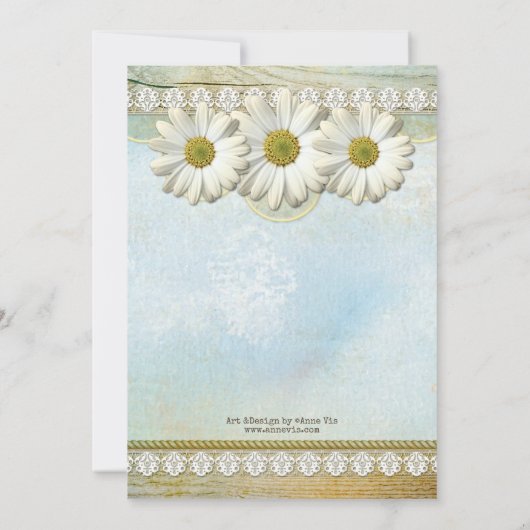 Elegant  Daisy Jubileum Party Invitation Kaart (Achterkant)