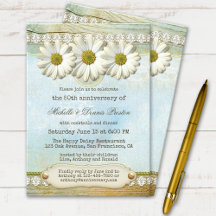 Elegant  Daisy Jubileum Party Invitation