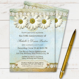 Elegant  Daisy Jubileum Party Invitation Kaart
