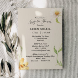 Elegant Daisy Lingerie Shower Invitation Kaart