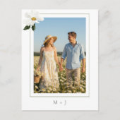 Elegant Daisy Minimal Photo Save the Date Announce Aankondigingskaart (Voorkant)