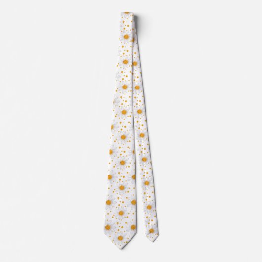 Elegant Daisy Patroon met Polka Dots Stropdas (Voorkant)