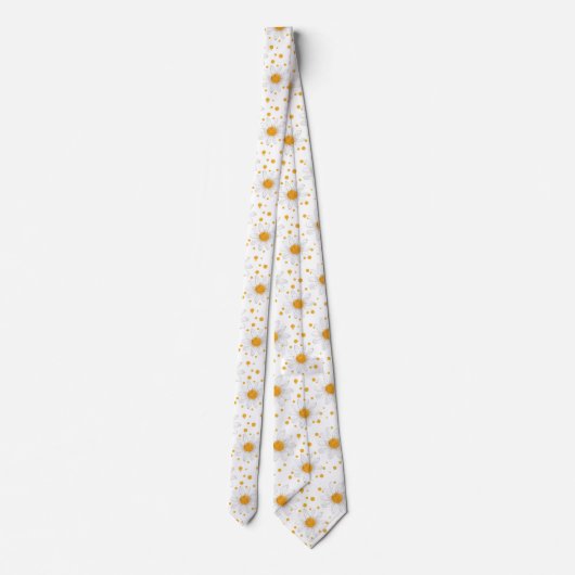 Elegant Daisy Patroon met Polka Dots Stropdas (Achterkant)