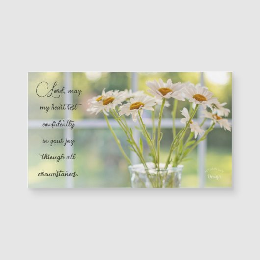 Elegant Daisy Photography Joy Inspirerend Magnet (Voorkant)