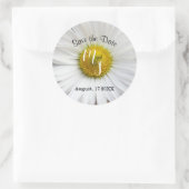 Elegant Daisy Ronde Sticker (Tas)