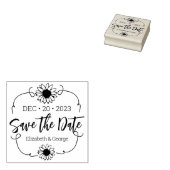 Elegant Daisy Save the Date Wedding Rubberstempel (Gestempeld)