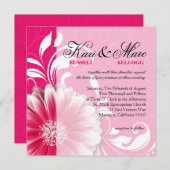 Elegant Daisy Scroll Flourish | fuchsia Kaart (Voorkant / Achterkant)