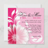 Elegant Daisy Scroll Flourish | fuchsia Kaart (Voorkant)