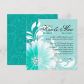 Elegant Daisy Scroll Flourish | turquoise Kaart (Voorkant / Achterkant)