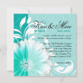 Elegant Daisy Scroll Flourish | turquoise Kaart (Voorkant)