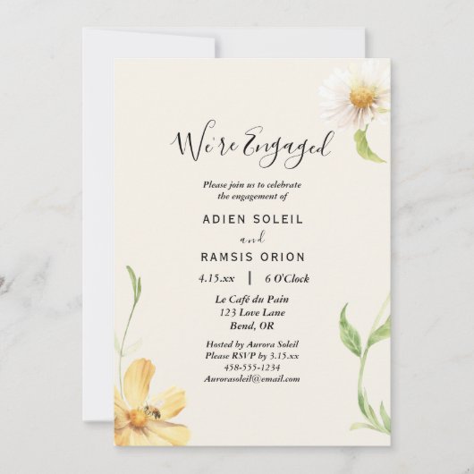 Elegant Daisy We zijn een uitnodiging (Voorkant)