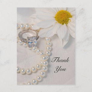 Elegant Daisy Wedding Bedankt Briefkaart