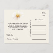 Elegant Daisy Wedding Bedankt Briefkaart (Achterkant)