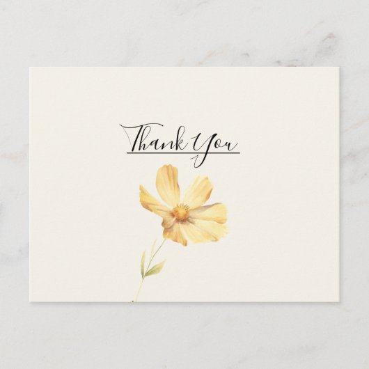 Elegant Daisy Wedding Bedankt Briefkaart (Voorkant)