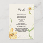 Elegant Daisy Wedding Details Enclosure Kaart (Voorkant)