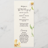 Elegant Daisy Wedding Flat Program Programmakaart (Voorkant)