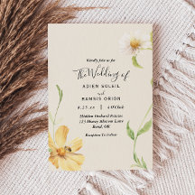 Elegant Daisy Wedding Invitation