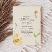 Elegant Daisy Wedding Invitation Kaart