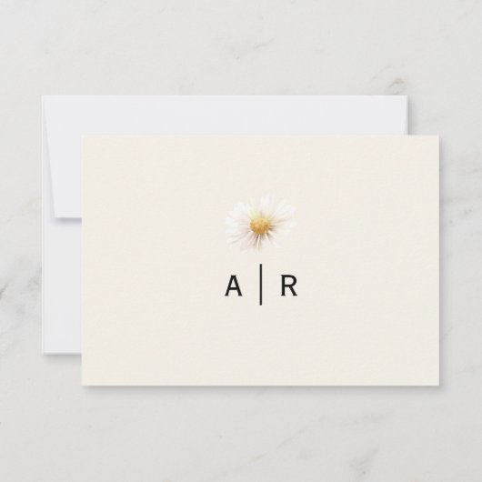 Elegant Daisy Wedding RSVP Kaart (Achterkant)