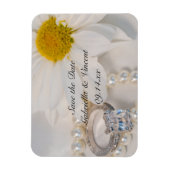 Elegant Daisy Wedding Save the Date Magneet (Verticaal)
