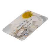 Elegant Daisy Wedding Save the Date Magneet (Linkerzijde)