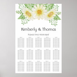 Elegant Daisy Wedding Seating Chart Poster