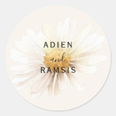 Elegant Daisy Wedding Sticker (Voorkant)