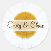 Elegant Daisy Wedding Stickers (Voorkant)