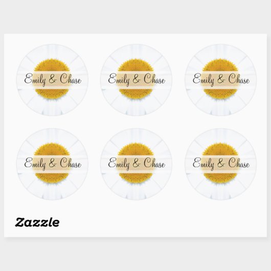 Elegant Daisy Wedding Stickers (Vel)