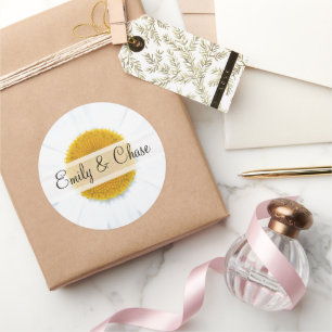 Elegant Daisy Wedding Stickers